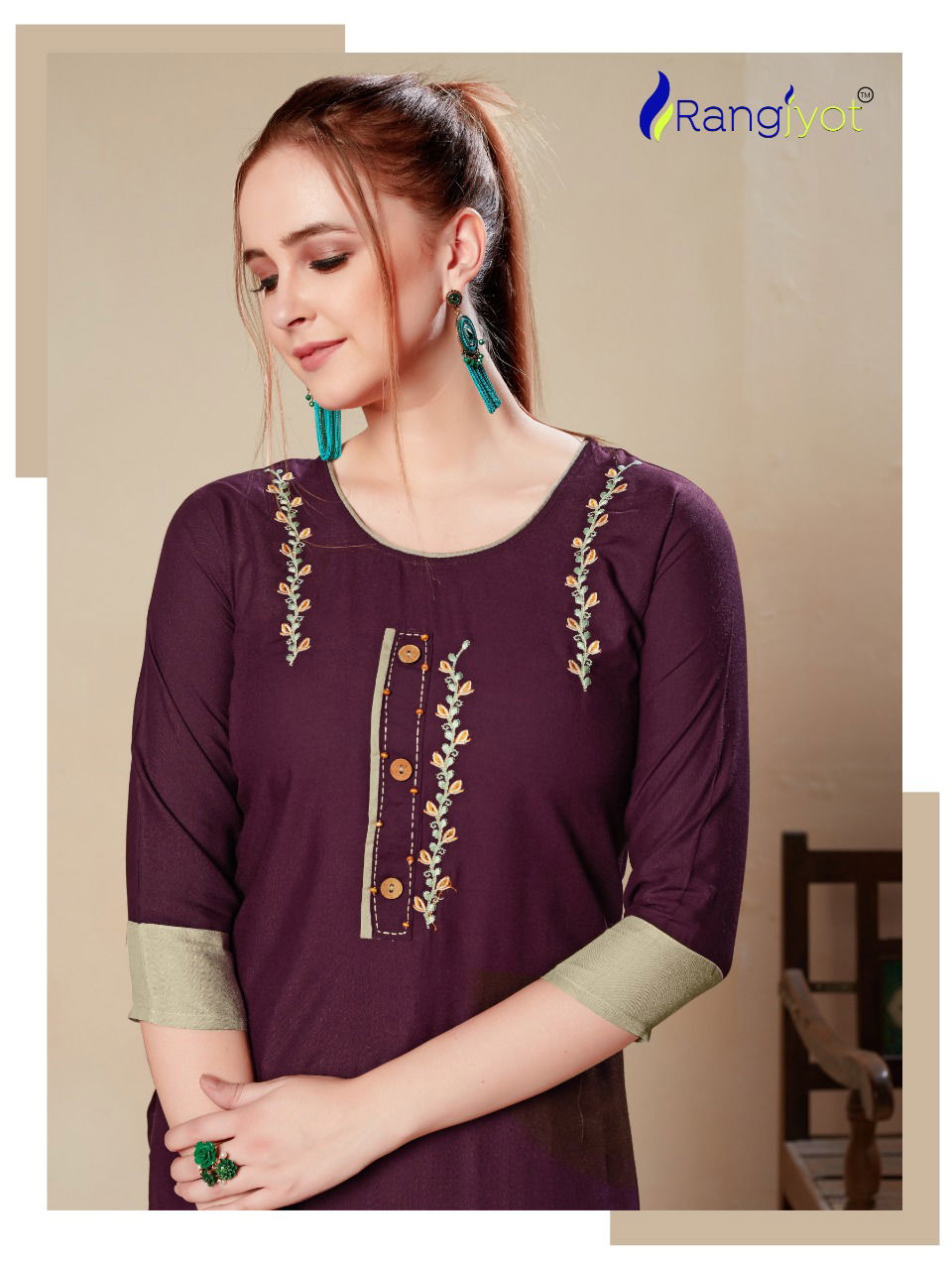 RANGJYOT MORIE VOL-1 Latest fancy Ethnic Wear Heavy rayon With embroidery work Kurtis Collection