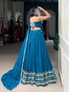Blue Colour Pure Rayon Lehenga Navratri Festival Collection Taraa L1670