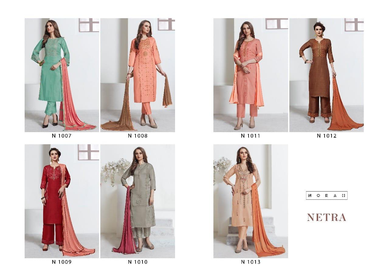 Neaha Fashion Netra Tussel silk with cotton inner and Heavy Embroidery in Zari and Sequence Work Salwar Suits With Embroidery Work Plazzo