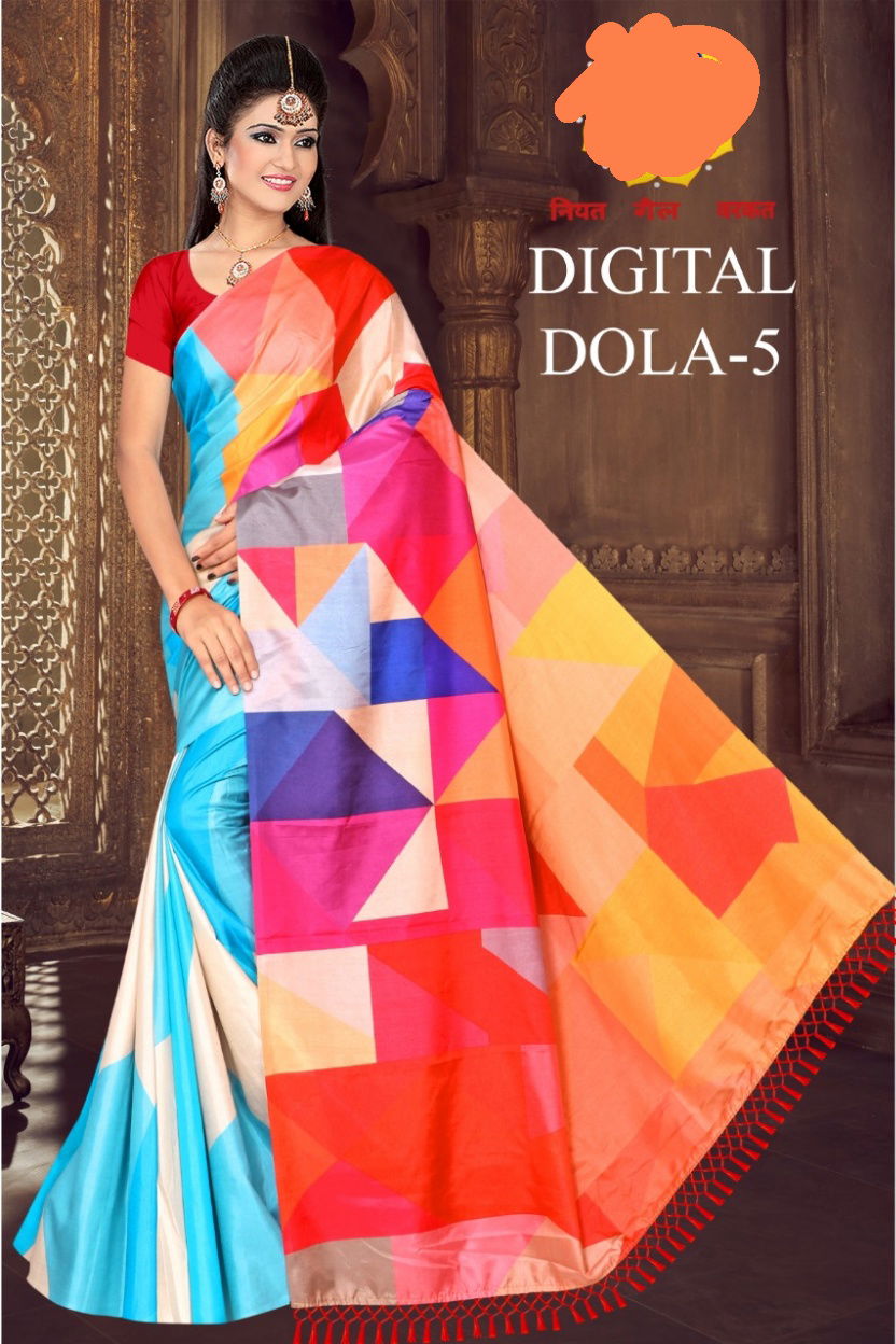 Green Chilli Digital Dola Latest Designer Party Wear Global Linen Juth Digital Printed Saree Collection
