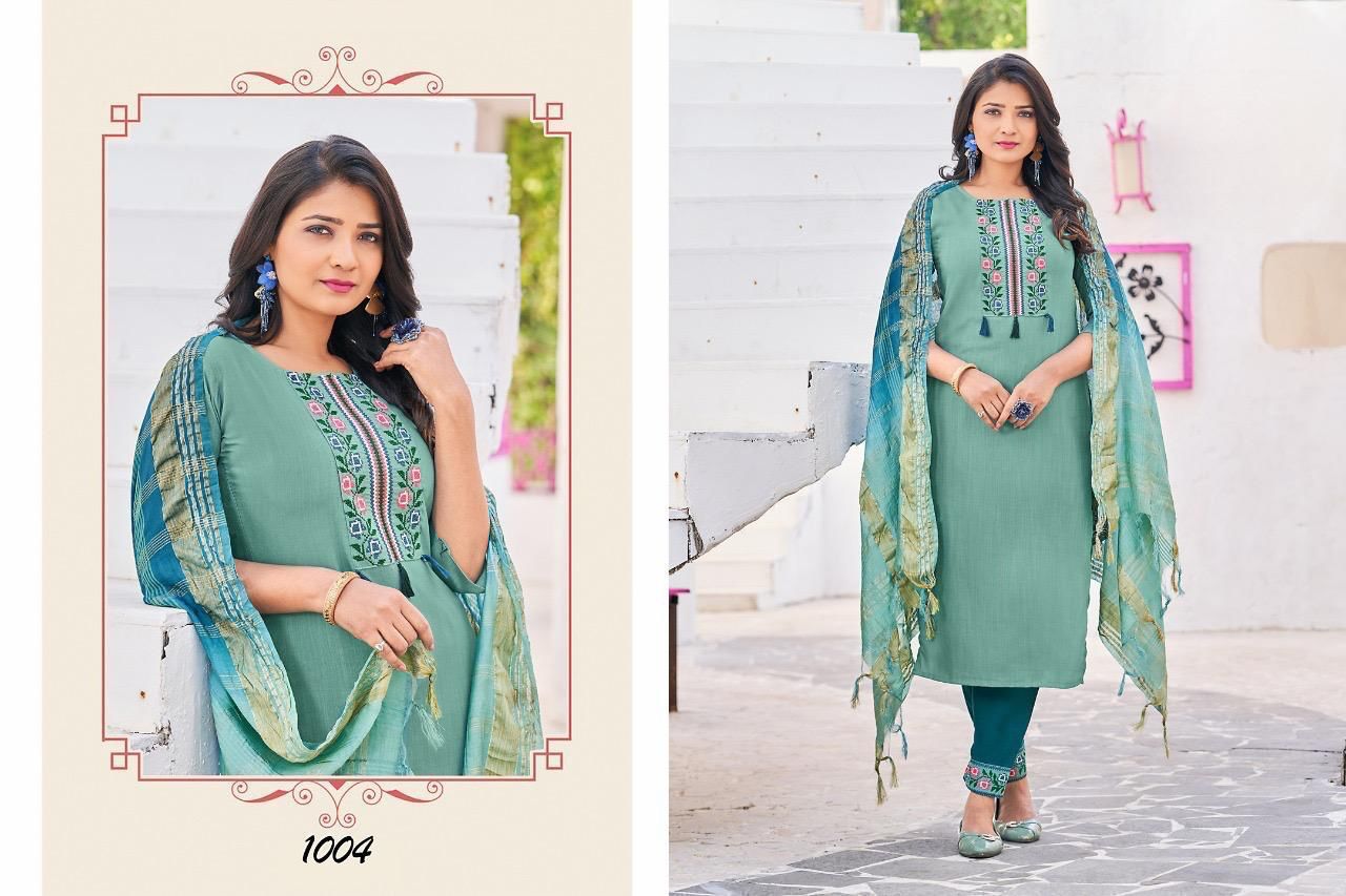 Kites Vol 3 1001 To 1008 Series Bulk Kurti With Bottom Dupatta Orders in India