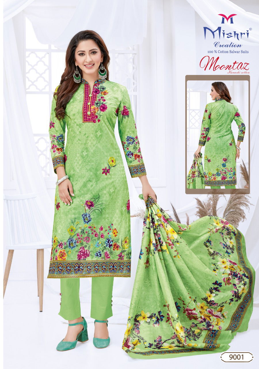 Mishri Moontaz 9 Latest Fancy Heavy Regular Wear Pure Cotton Karachi Dress Materials Collection
