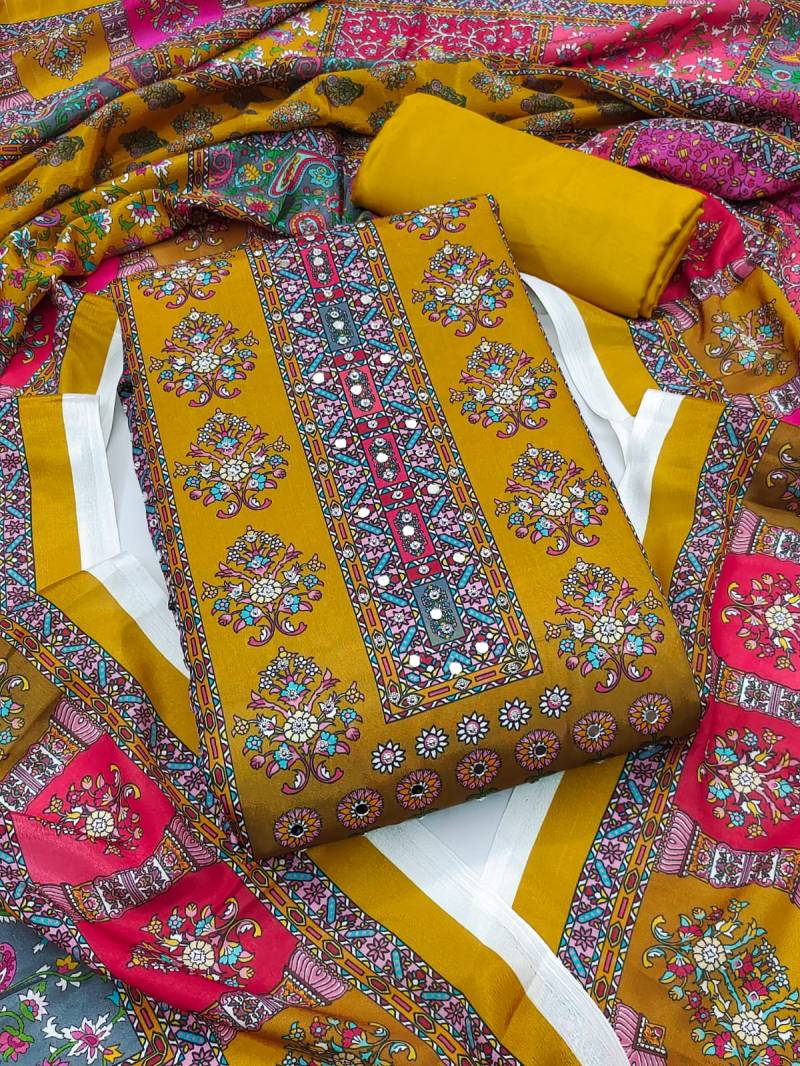 Rnx 5044 Beautiful Chinon Printed Dress Material Exporters In India