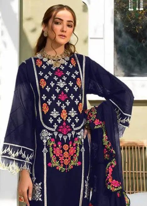 Rawayat Signature 033 Fancy Designer Casual Wear Pure Cotton With Embroidery Work Pakistani Salwar Suits
