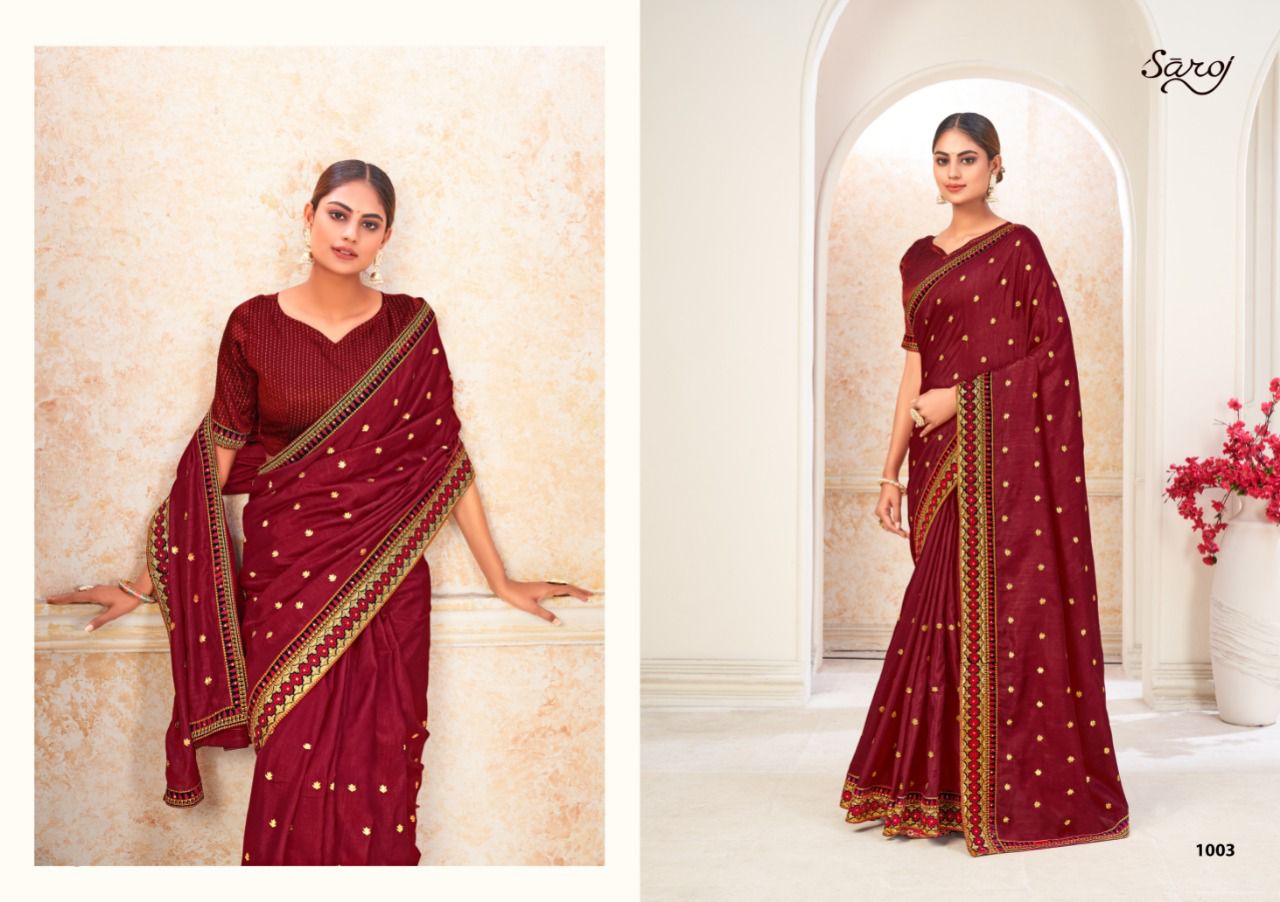 Saroj Tamanna Fancy Latest Festive Wear Khumari Silk With Embroidery Saree Collection