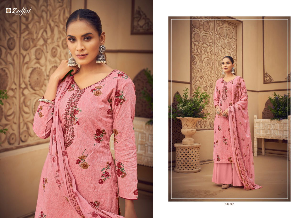 Zulfat Siyahi 3 Latest Fancy Designer Festive Wear Pure Cotton Digital Style Print with Fancy Embroider work Designer Dress Material Collection
