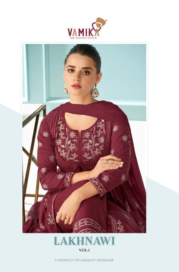 Vamika Lakhnawi 1 Exclusive Hit Festive Wear Designer Rayon Embroidery Work Fancy Ready Made Collection
