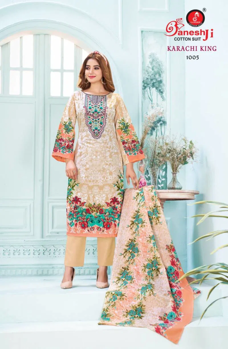 Karachi King Vol 01 By Ganeshji Cotton Printed Dress Material Whlesale Price In Surat