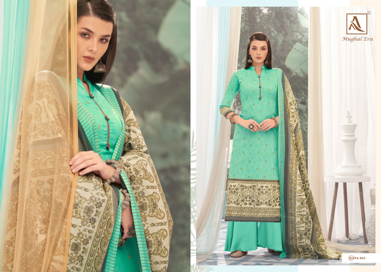 Alok Mughal Era 4 Latest fancy Designer Casual Wear Pure Jam Gold Print Designer Dress Material
