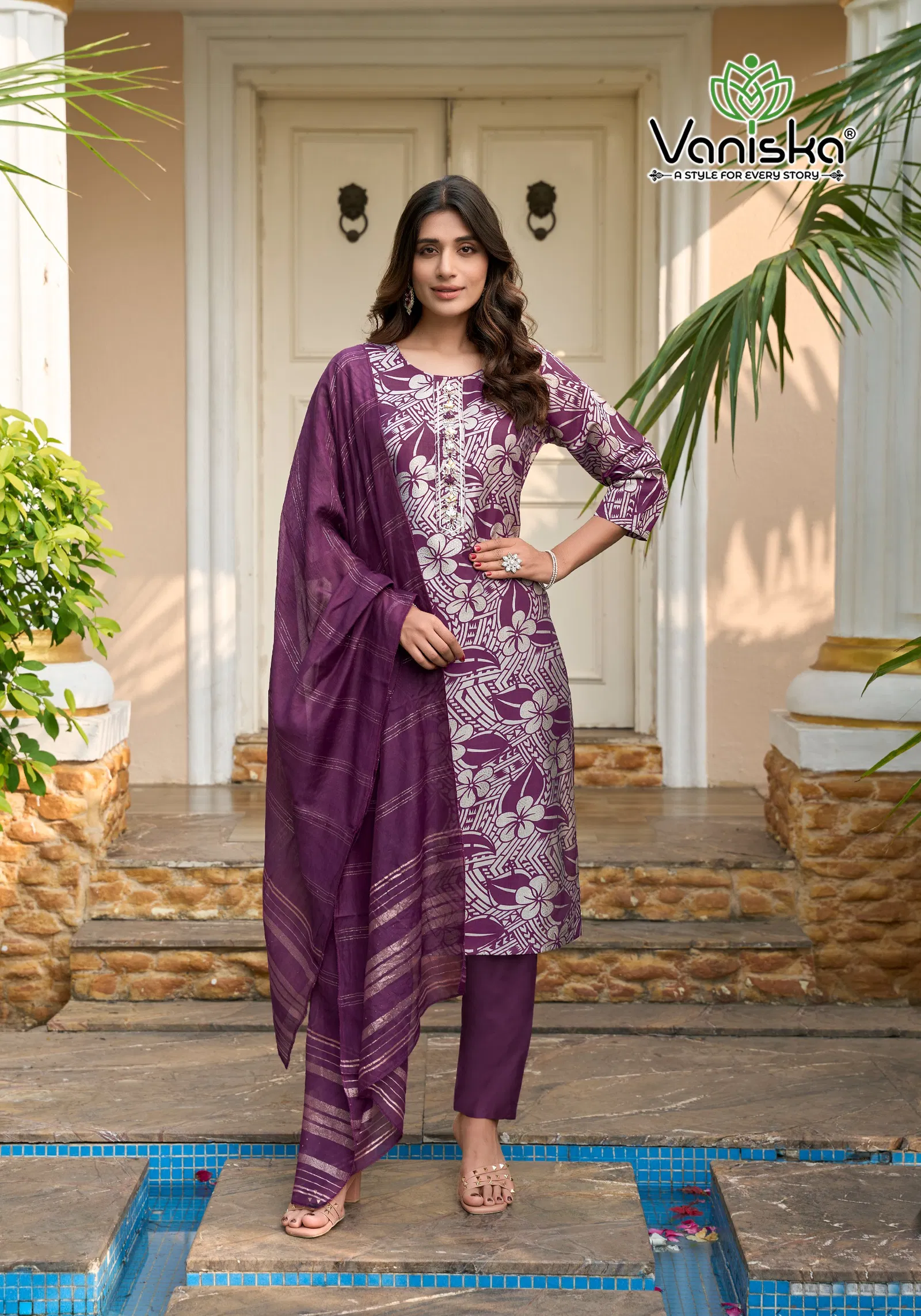 Festival Vol 3 By Vaniska Modal Chanderi Kurti With Bottom Dupatta Orders In India