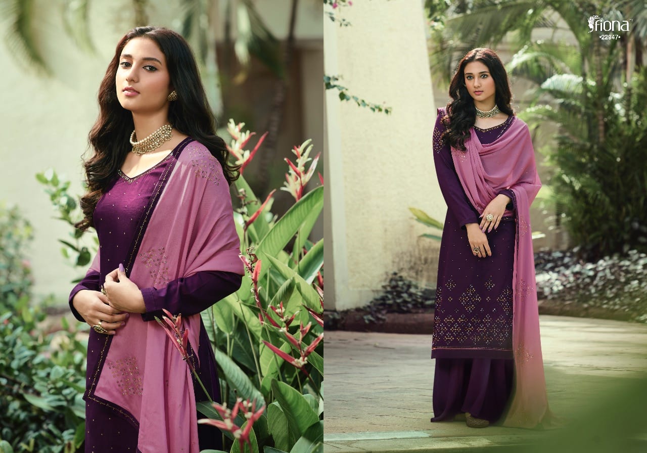 Fiona Gulzar 22951 Festive Wear Designer Soft Silk Jacquard With Hand Work Salwar Suits Collection
