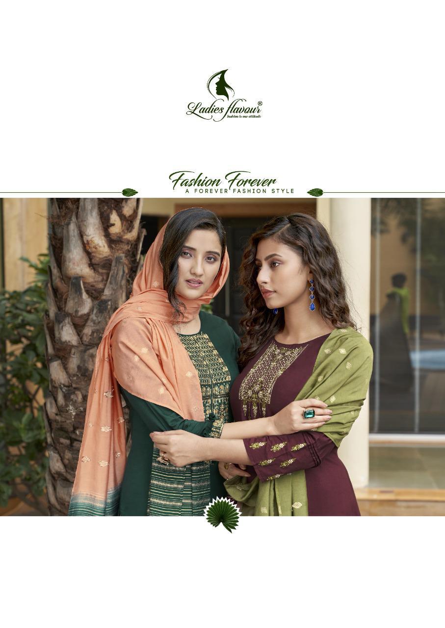 Ladies Flavour Ruhana 1 Festive Wear Maslin With Embroidery With Heavy Khatli Work Ready Made Collection

