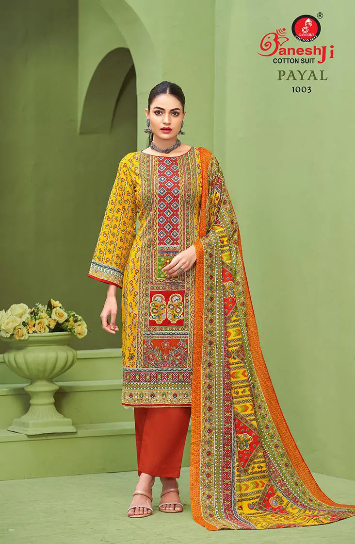 Payal Vol 1 By Ganeshji Karachi Cotton Printed Dress Material Wholesale In India