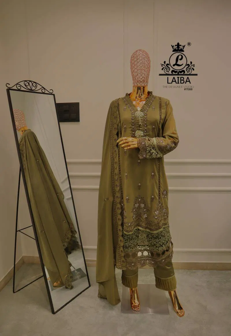 Laiba Am 7088 Georgette Pakistani Ready Made Suits Wholesale Price In Surat