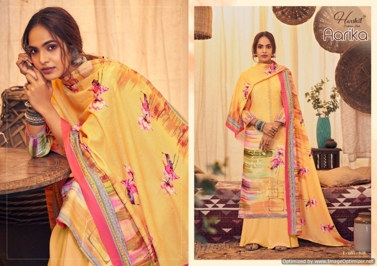 Harshit Aarika Latest Designer Pure Wool Pashmina Print with Swarovski Diamond Work Dress Material Collection 