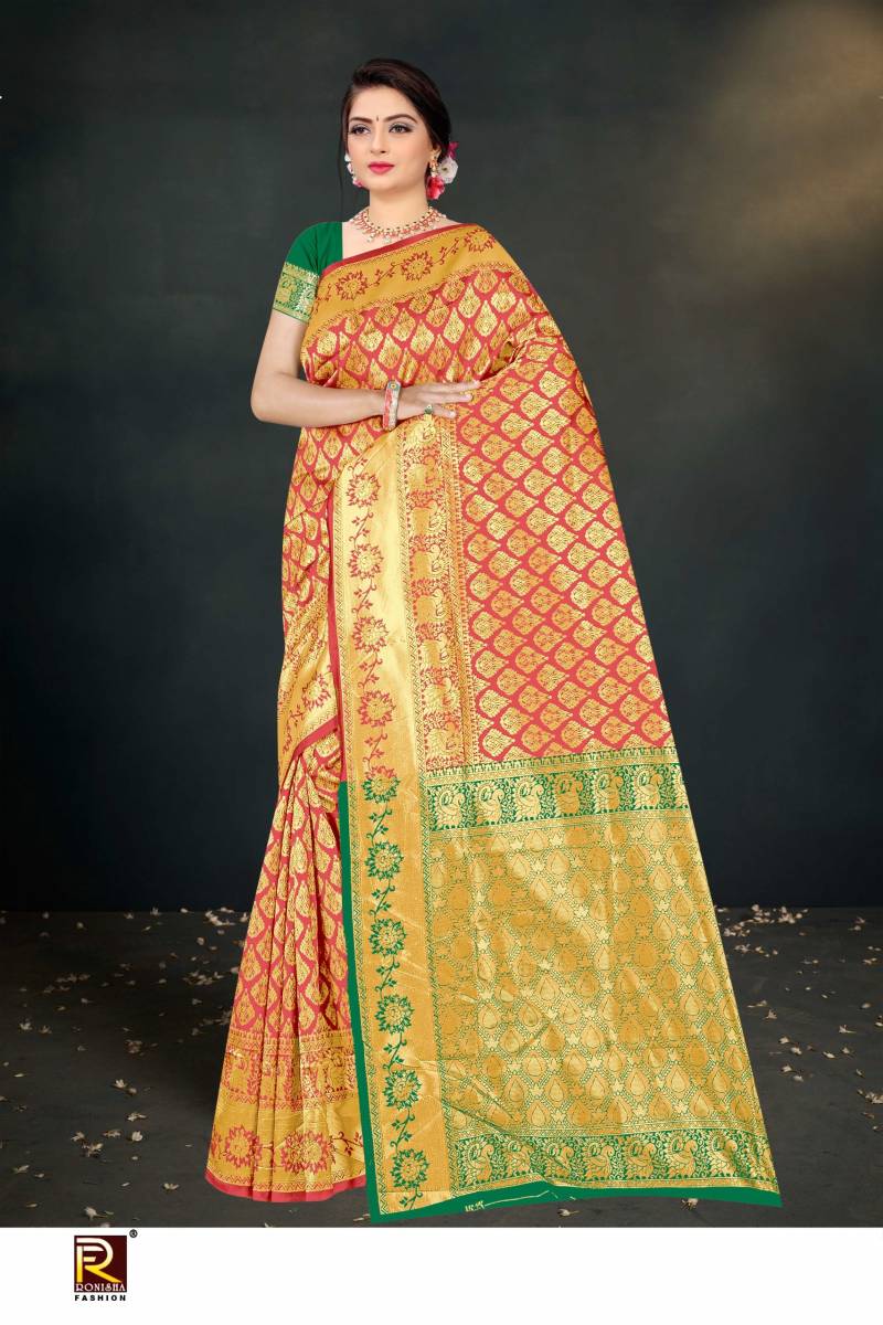 Ronisha 221 Festive Wear Stylish Banarasi Silk Saree Wholesale Market In Surat