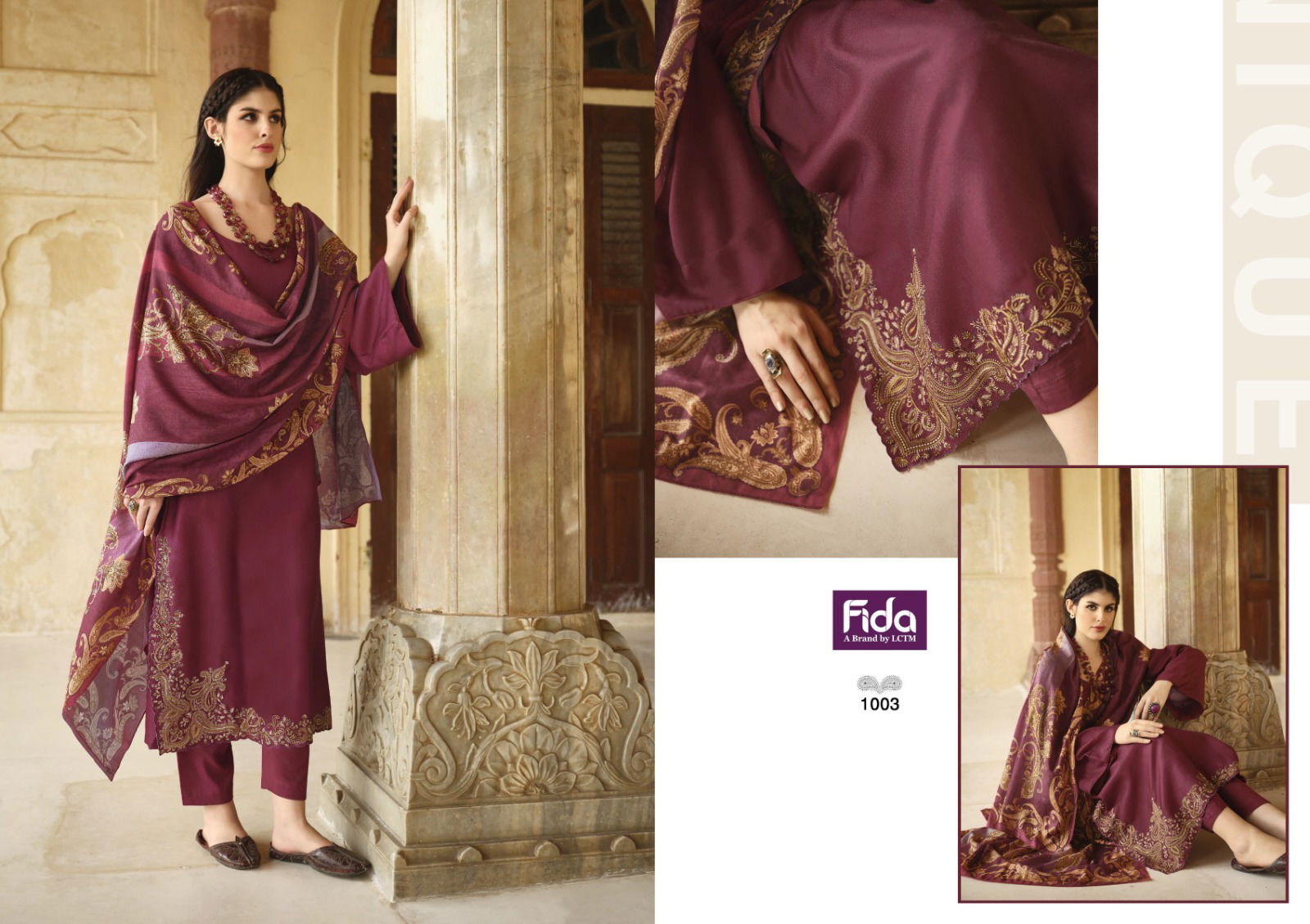 Fida Aliza 1 Embroidery Winter Wear Pashmina Dress Material
