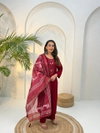 Naisha K 398 Rayon Robi Mirror Work Casual Wear Kurti With Pant Dupatta Bulk Orders In India
