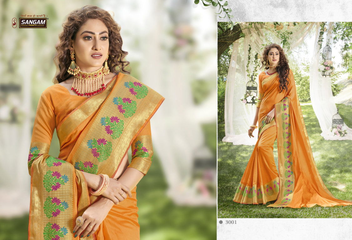 Sangam Bengal Handloom Latest Designer Wedding Wear Festive Wear Silk Saree Collection