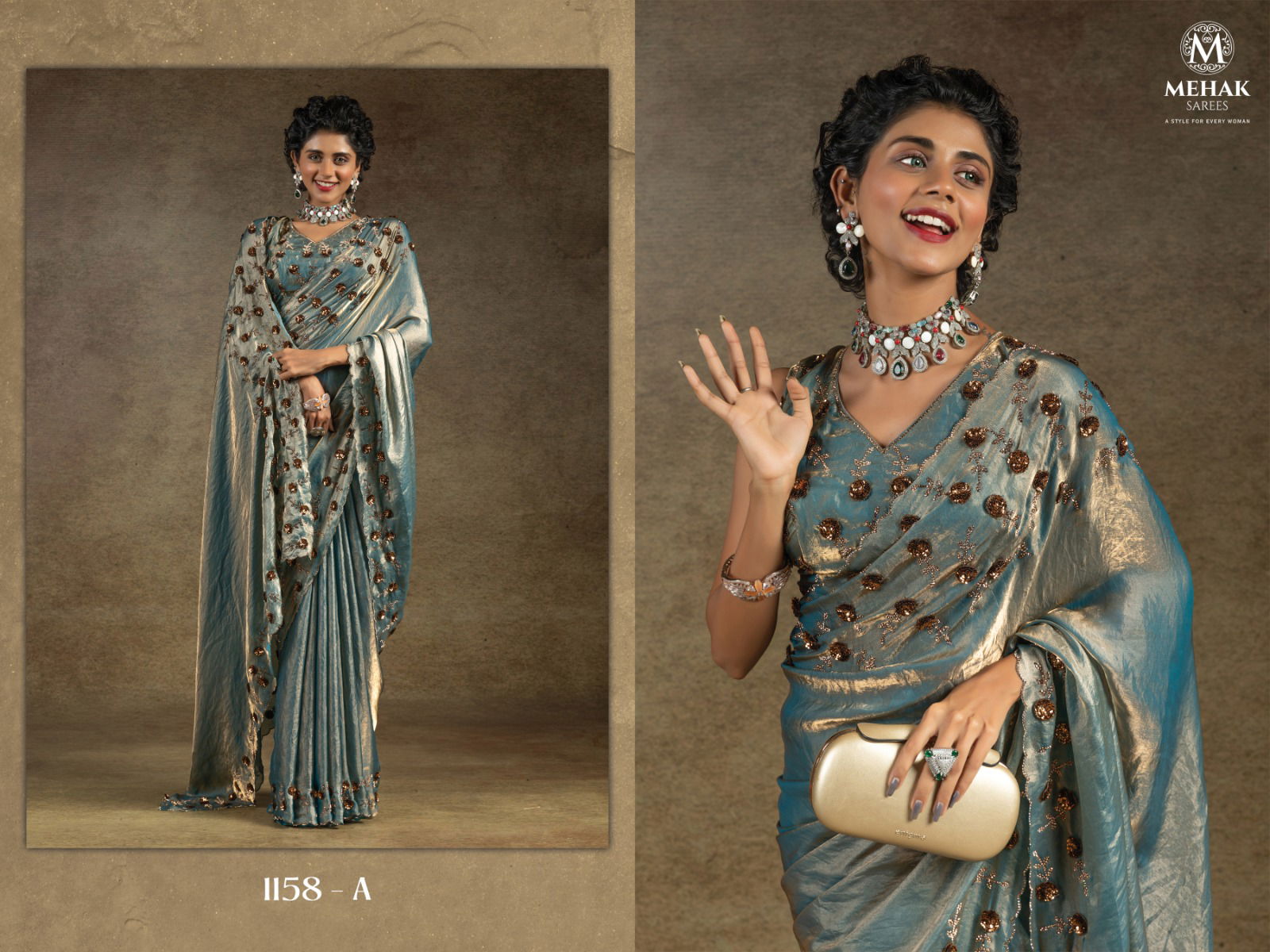 Mehek 1158 A To E Tow Tone Satin Silk Designer Saree Wholesale In India
