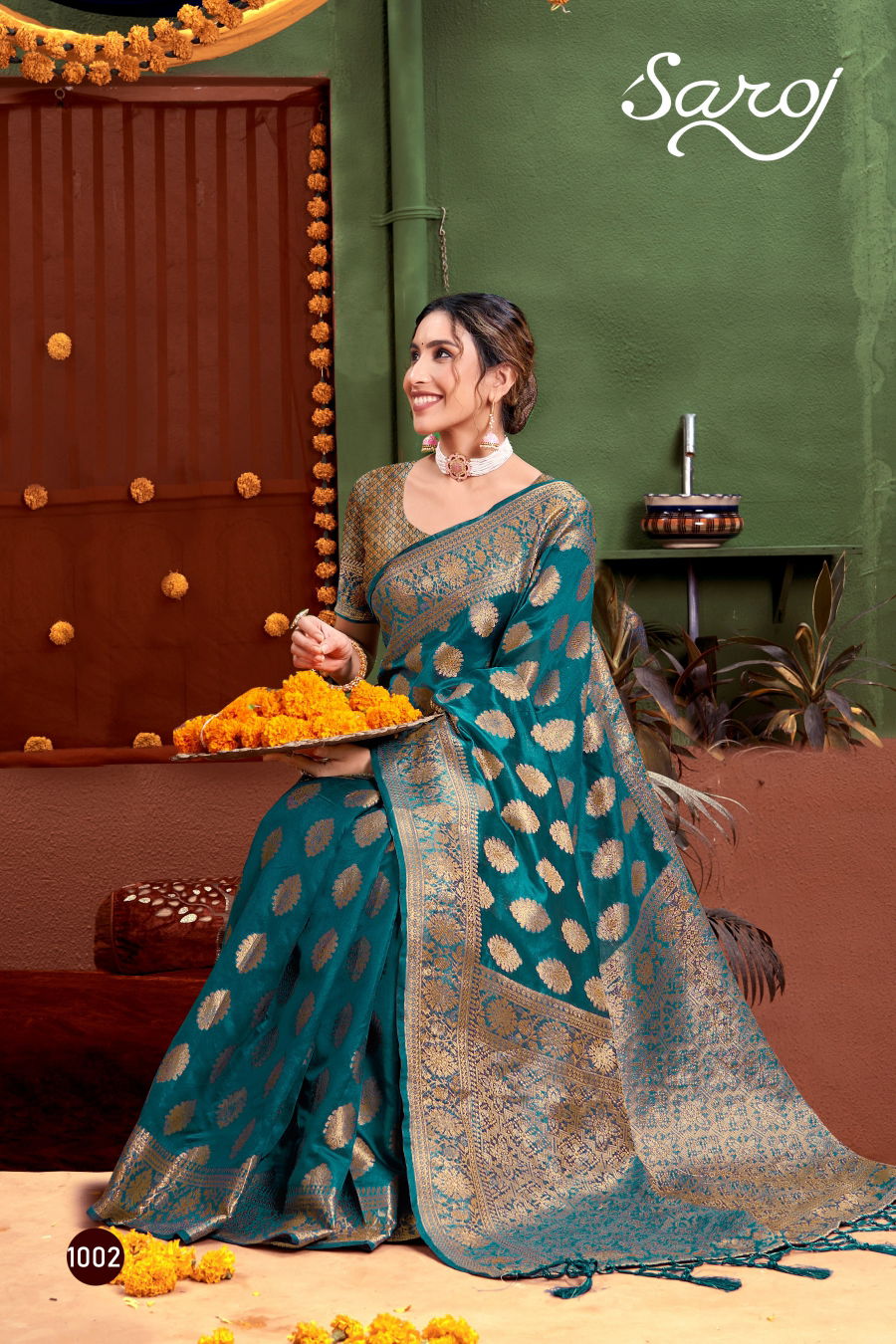 Saroj Manohari Silk Vol 5 Organza Rich Pallu Saree Catalog 