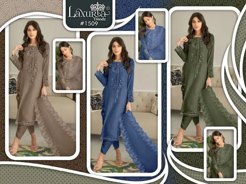 Laxuria Trendz 1509 Fancy Slub Tunic Ready Made Suit Wholesalers In Delhi