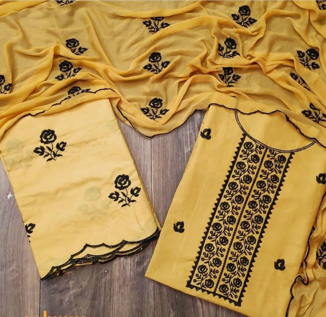 New Updated Collection Of Pure Cotton Dress Material With Nazneen Dupatta  