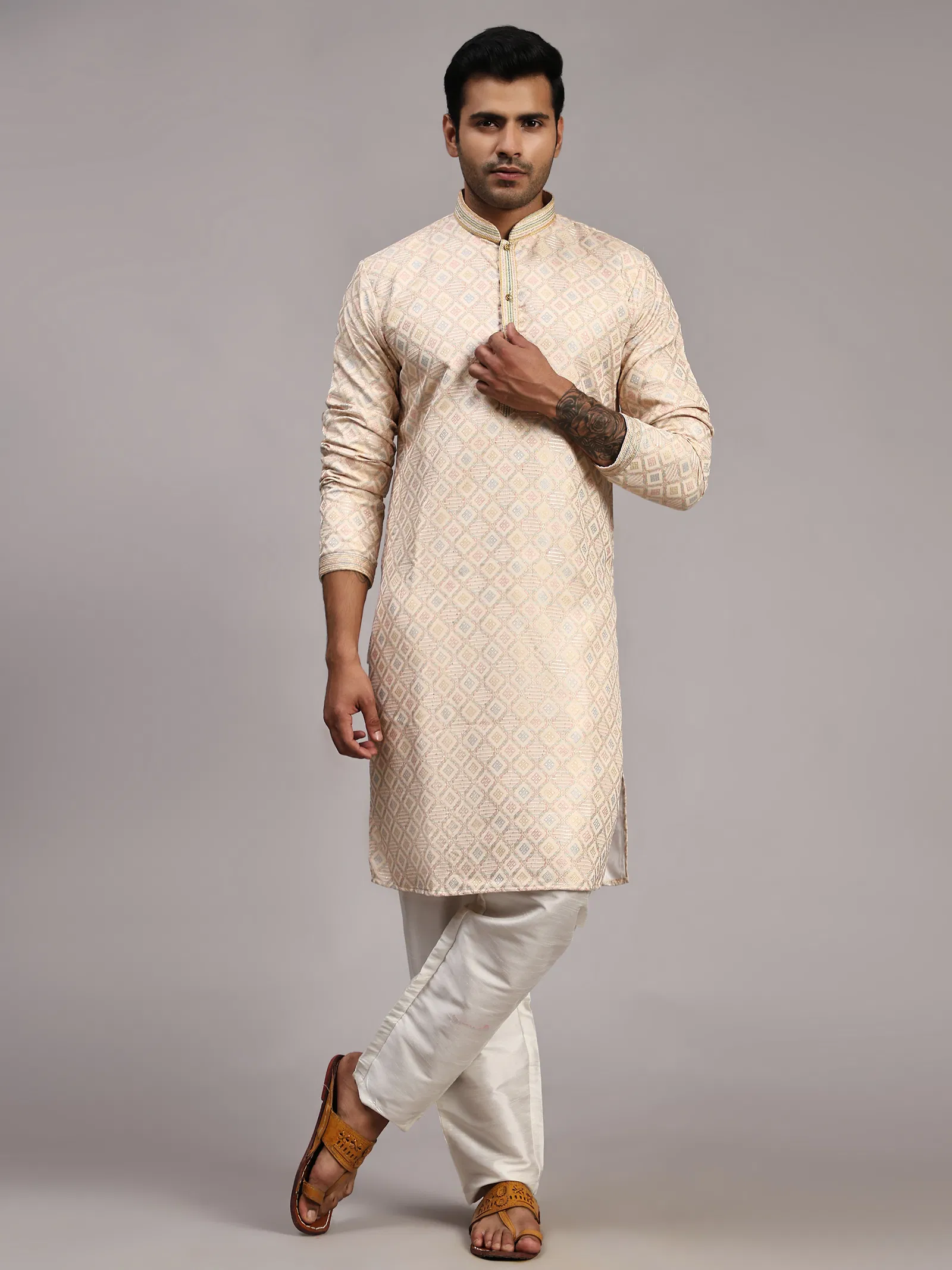 Rw Viscose Jacquard Kurta Pyjama Wholesale Clothing Suppliers In India