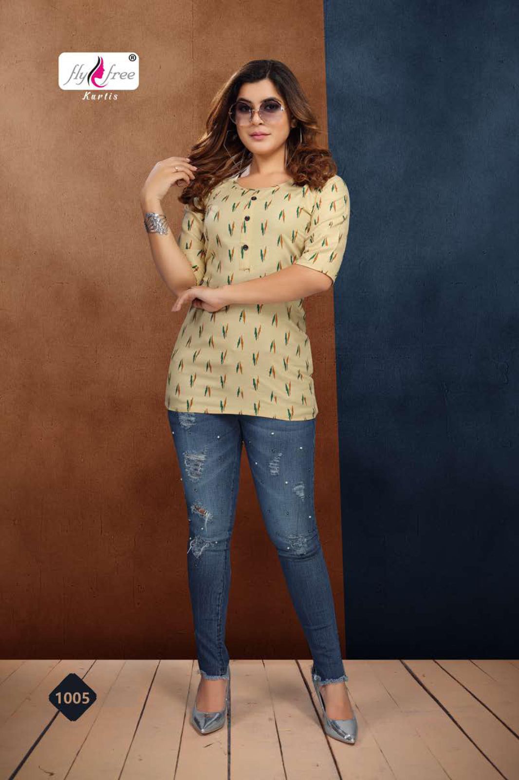 Fly Free Folk 7 Casual Wear Designer Rayon Fancy Ladies Top Collection