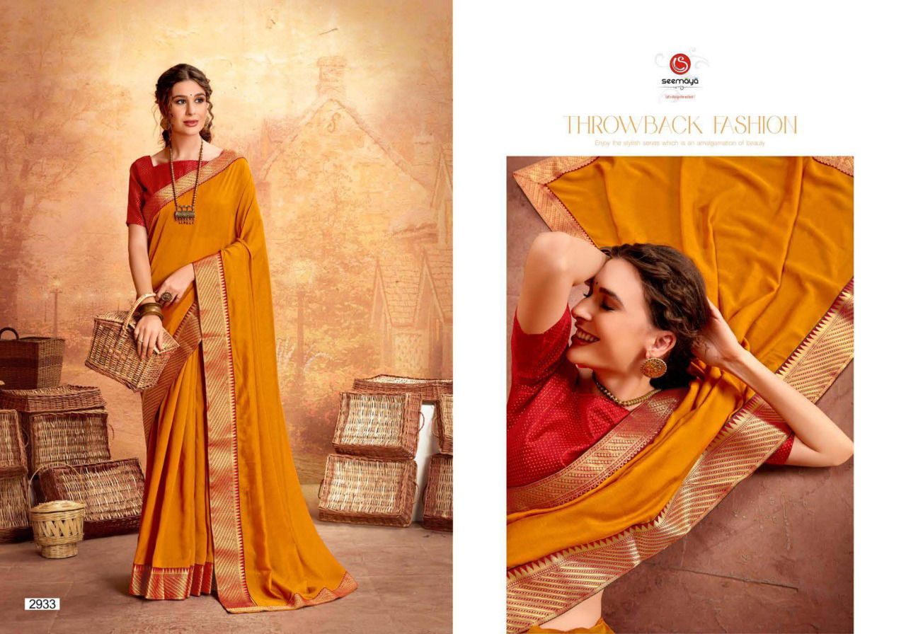 SEEMAYA ANURADHA Fancy Designer Festive Wear Vichitra Silk Fabric Work And Border With Fancy Blouse Collection