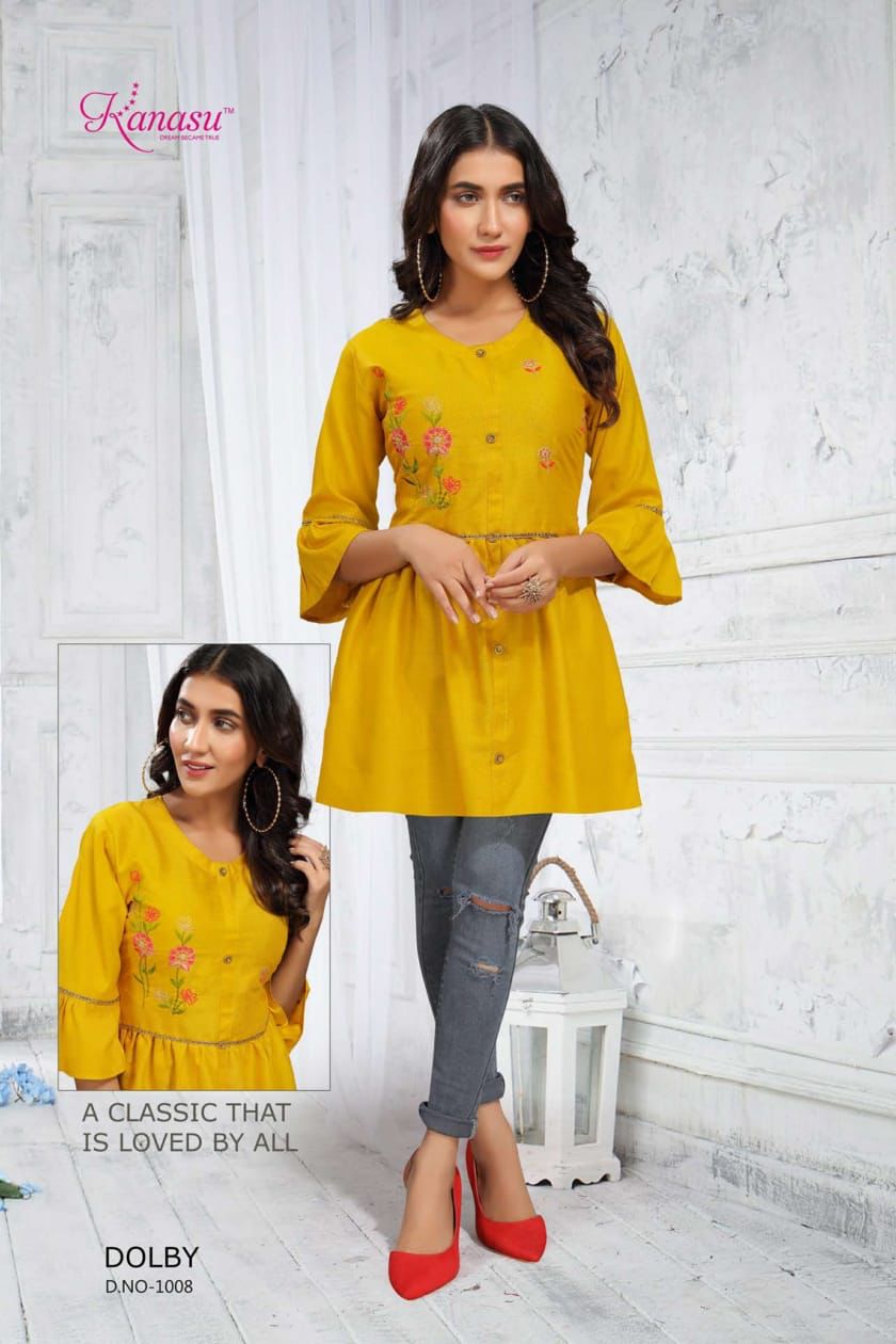 Kanasu Dolby Casual Daily Wear Rayon Designer Western Top Collection