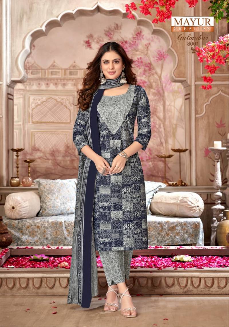 Gulmohar Vol 8 By Mayur Cotton Printed Dress Material Wholesale Clothing Suppliers In India