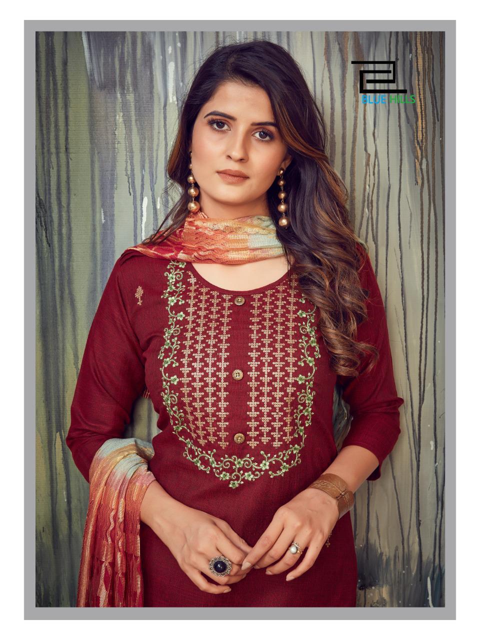 Blue Hills Falak 1 Designers Rayon Ethnic Wear Ready Made Kurtis Collection

