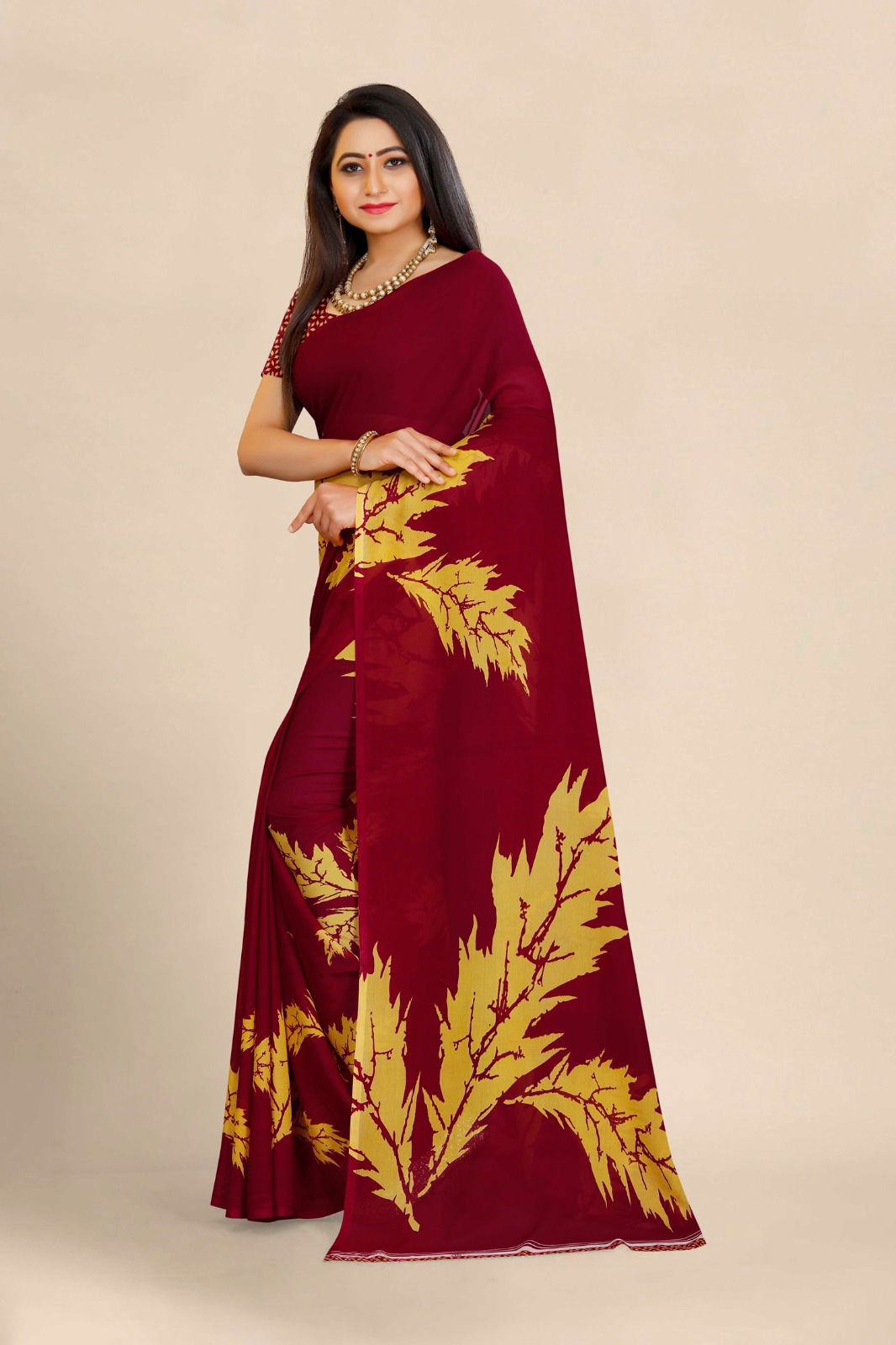Dhruvi Floral Print Daily Wear Georgette Sarees Catalog