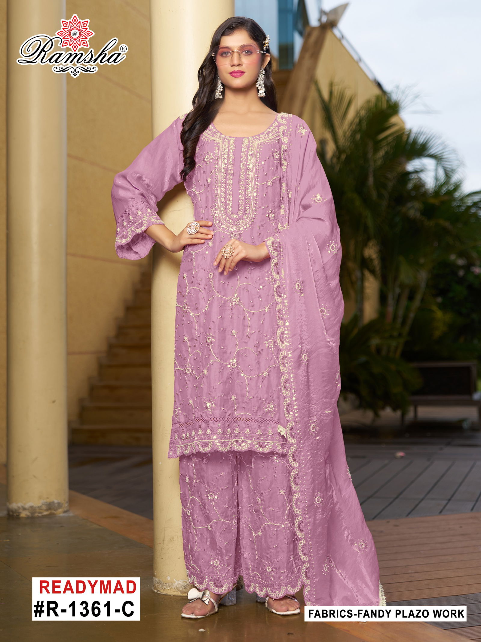 R 1361 Nx By Ramsha Fandy Pakistani Readymade Suits Suppliers In India
