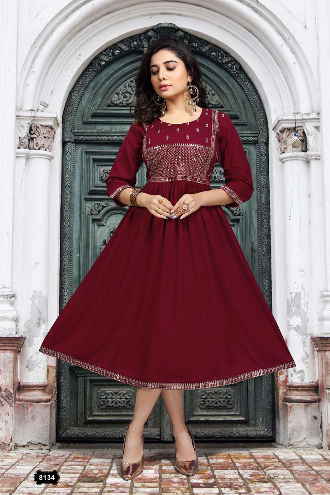 Beauty Queen Prisha Fancy Designer Ethnic Wear Rayon Anarkali Kurti Collection