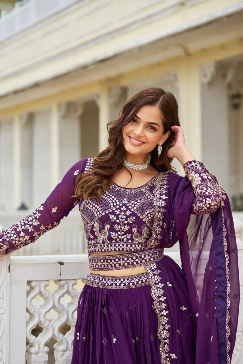 Sn 2313 Faux Georgette Designer Lehenga Choli Suppliers In India
