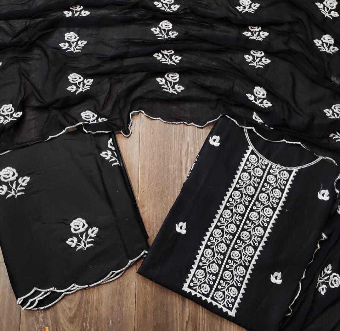 New Updated Collection Of Pure Cotton Dress Material With Nazneen Dupatta  