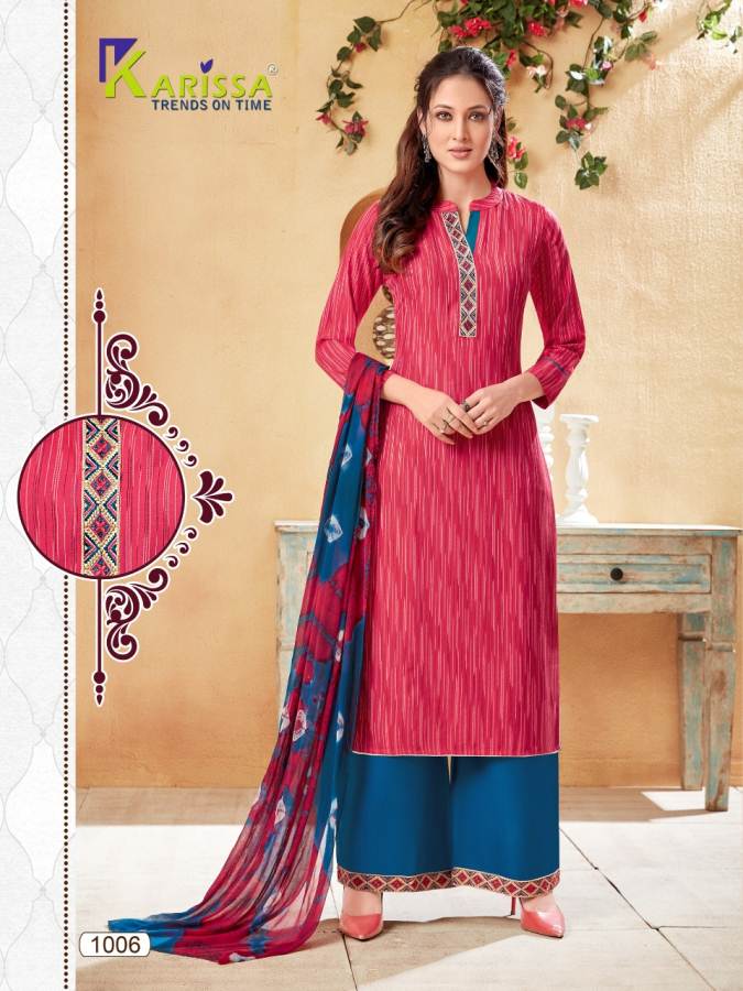 Karissa Paalav Latest Collection Ready Made Designer Casual Wear Plazzo Suit 