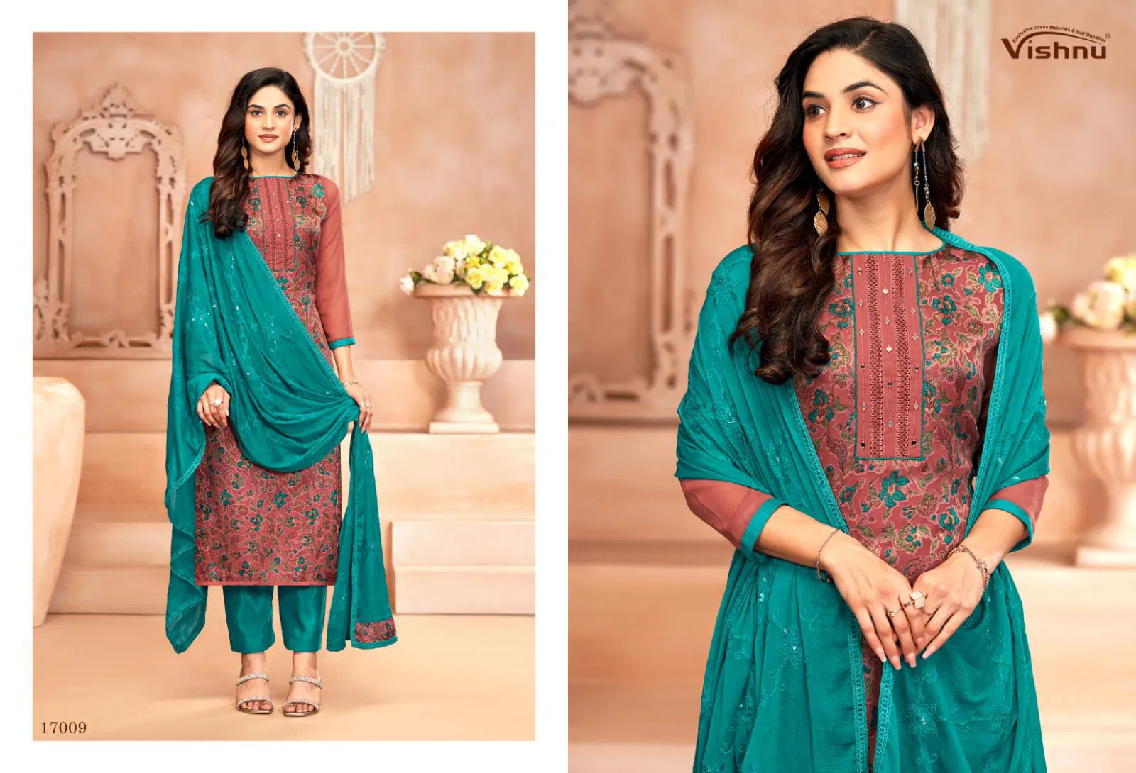 Libaas By Vishnu Roman Georgette Brasso Wholesale Dress Material In India