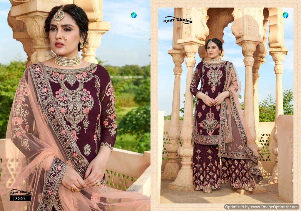 Your Choice Miss World 3 Exclusive Collection Of Heavy Wedding Wear Designer Salwar Suits With Soft Net Heavy Embroidery Border Dupatta