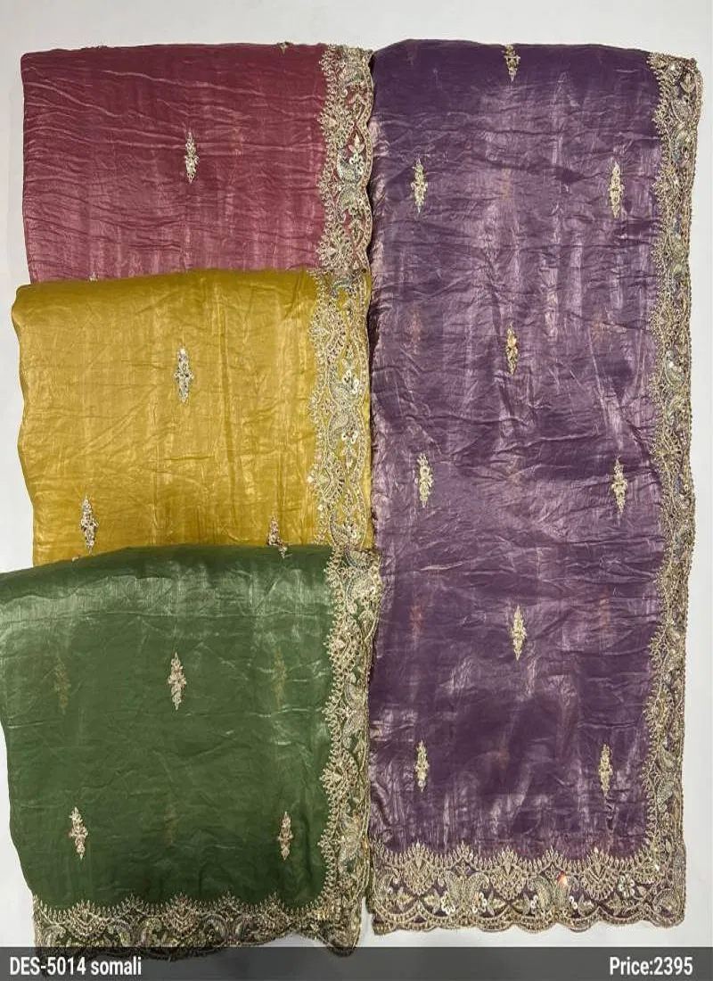 Des 5014 Somali Gold Crush Fancy Saree Best Wholesale Shop In Surat