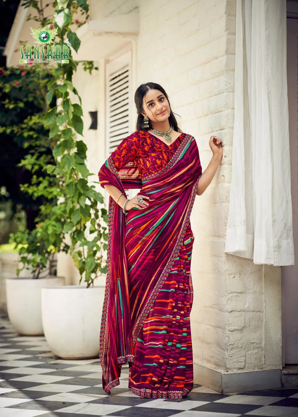 Bhagyashree By Sanskar Georgette Saree Online Wholesale