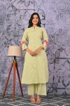 Naisha K 120 Khadi Cotton With Embroidered Work Co Ord Set Wholesale Online