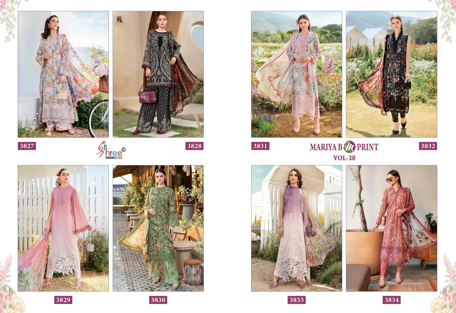 Mariya B M Print Vol 20 By Shree Embroidery Cotton Pakistani Suits Online Wholesale