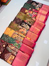 Kalamkari Zigzag 2 By Policona Fab Pattu Digital Printed Saree Orders In India