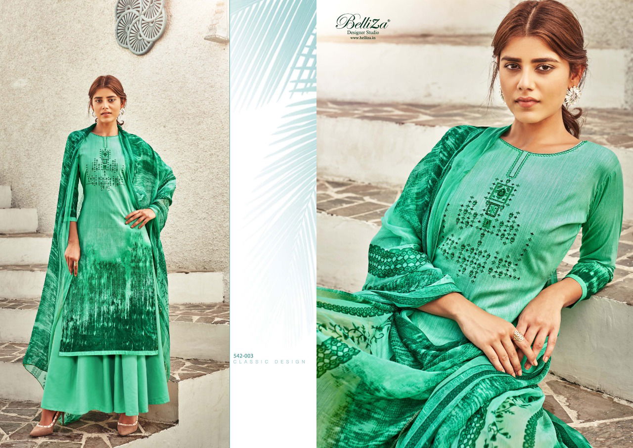 Belliza Heeriye Pure Cotton Casual Wear Digital Print with Exclusive Fancy Heavy Embroidery Work Dress Material Collection