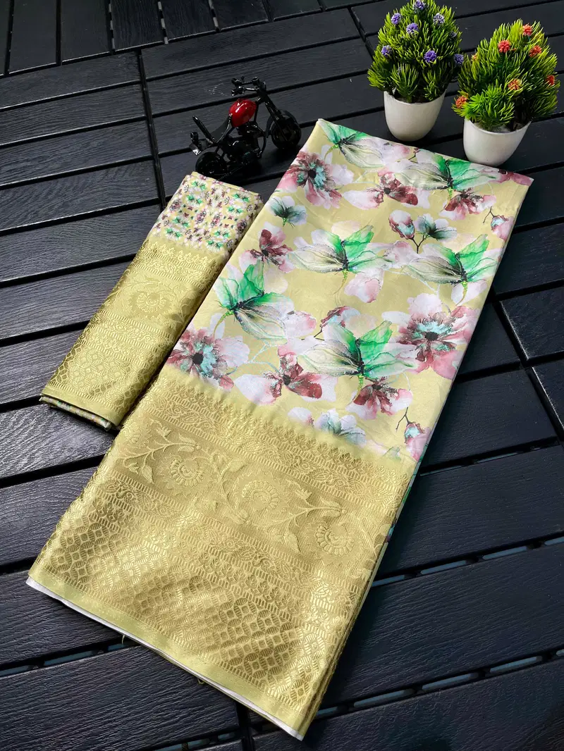 Wow Qalamqari Special Creap Silk Printed Sarees Suppliers In India