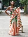 Independence Day MG 576 Plain Linen Printed Tiranga Saree Collection