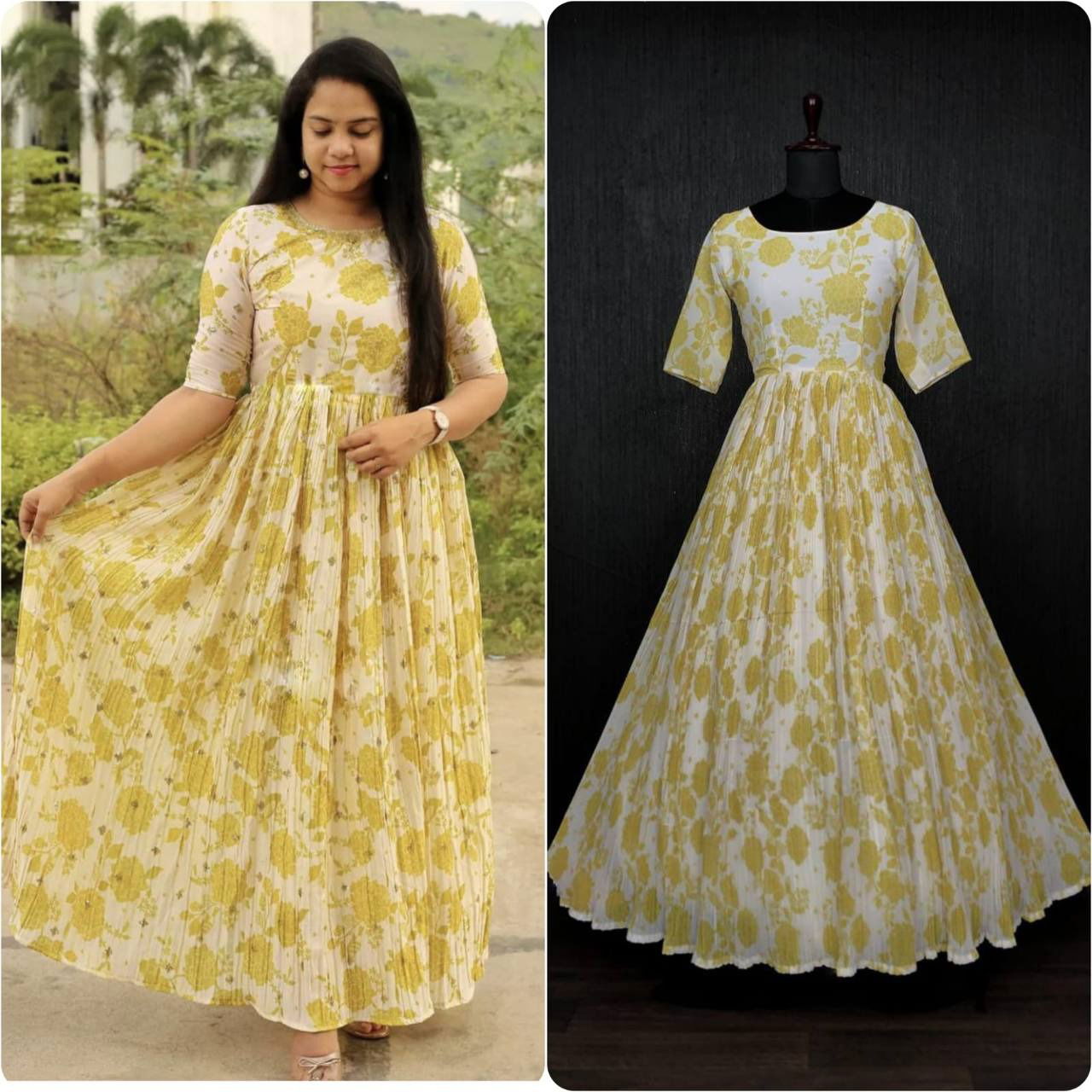 Ka 1004 Georgette Printed Gown Catalog